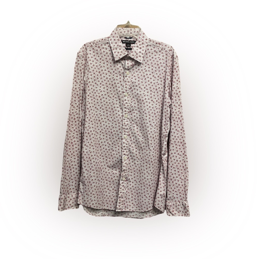 Michael Kors Pink Patterned Button Down Shirt - image 1